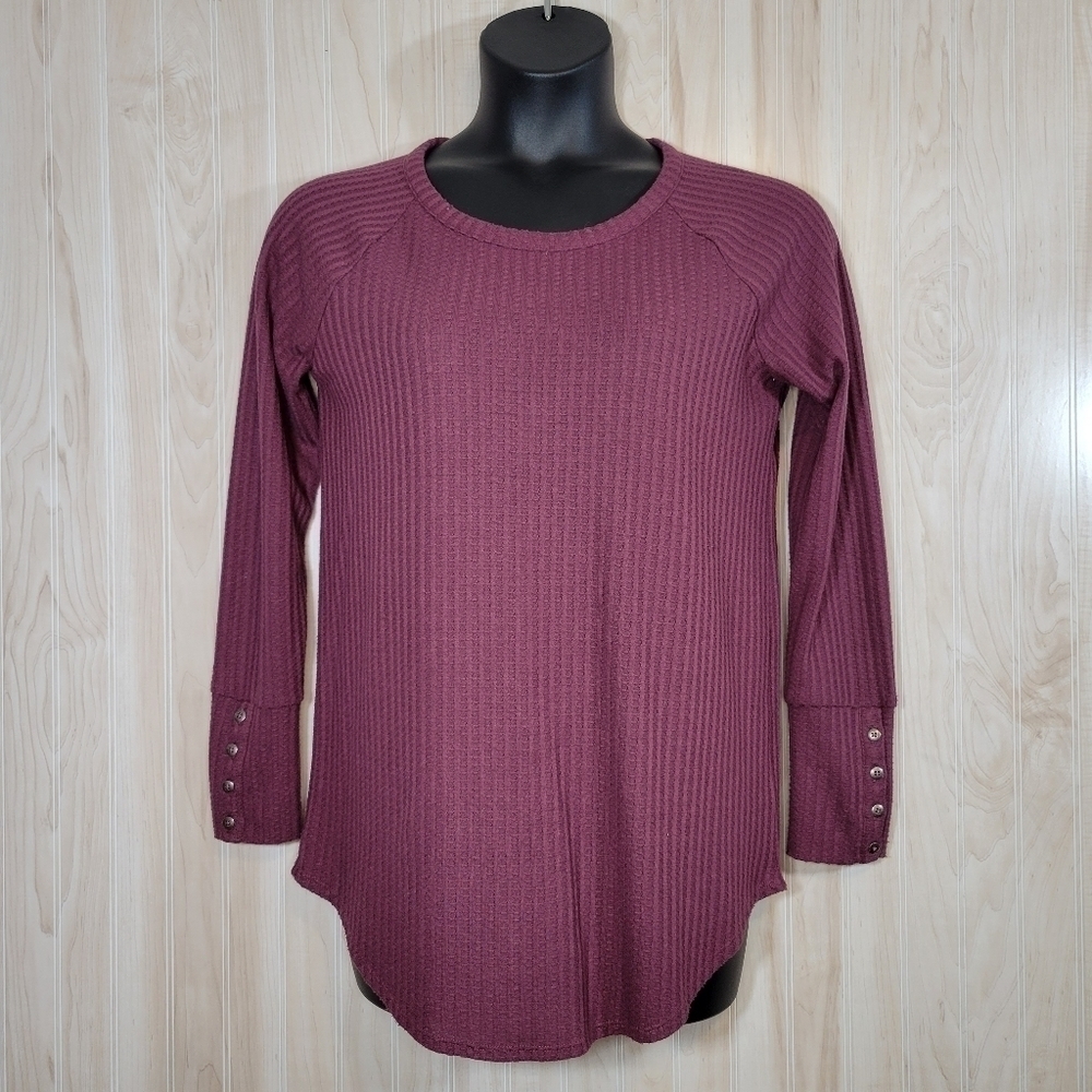 Chaser Purple Thermal Long Sleeve Top Sz Lg